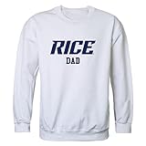 Rice University Owls Dad Fleece Crewneck Pullover Sweatshirt White Large