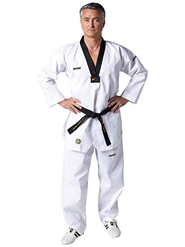 Victory-kimono taekwondo avec col noir, blanc 170 cm