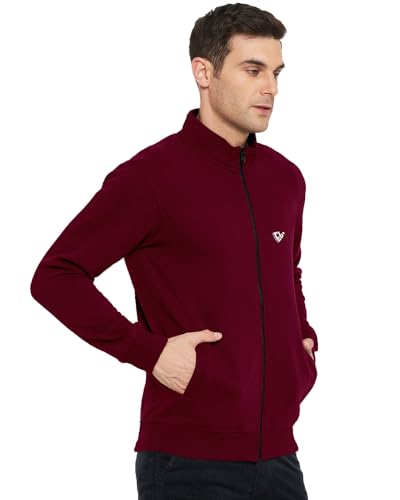 Image of EYEBOGLER Men's Solid Henley Neck Full Sleeves Regular Fit Sweatshirt