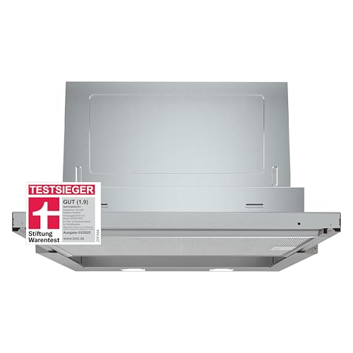 NEFF D46ED52X1, napa s ravnim zaslonom N 50 60 cm, proizvedena u Njemačkoj, ispušni zrak ili recirkulirani zrak, ugrađena napa s velikim izlazom ispušnog zraka, tihi rad, LED, srebrna metalik