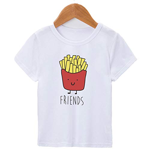 Image of Best Friends Girls Boys Casual Tshirts Funny Novelty Graphic Tees Short Sleeve Crewneck Letter Print Tops
