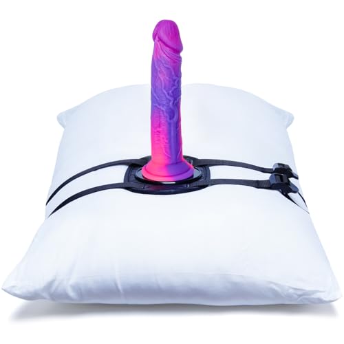 PU-Saugfuß-Dildo-Halter, verstellbarer Leder-Sexgurt zur Befestigung an Kissen oder Möbeln, Sexschaukel, Sexstuhl, Dildo-Halter, Dildo-Maschine, Erwachsenen-Sexspielzeug mit Saugfuß-Dildo und Sockel