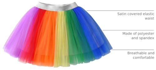 Image of DXTON Girls Tutu Skirt Rainbow Toddler Tulle Ballet Dance Skirt for 3-10Y