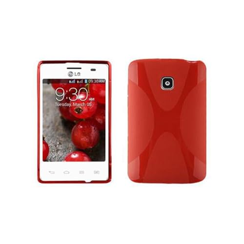 Cadorabo Case Compatible with LG Optimus L3 (2.Gen.) in Candy Apple RED - Shockproof and Scratch Resistant TPU Silicone Cover - Ultra Slim Protective Gel Shell Bumper Back Skin