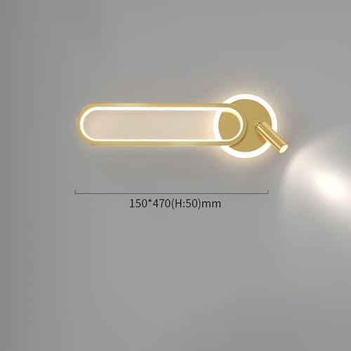 Aplique de pared LED regulable interior color oro con mando 5