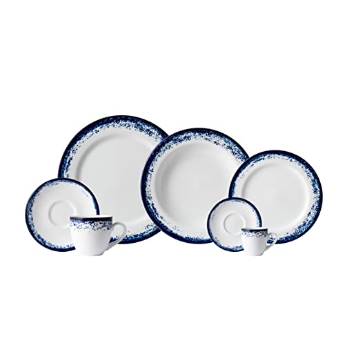 Serviço de Jantar, Chá e Café 42 Peças em Porcelana, Decoração Névoa Azul, Porcelana Schmidt