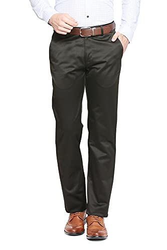 Image of Peter England Men's Formal Trousers (8907495253534 PTF1041601269 36W x 36L DarkGreenWithGreen)