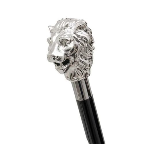 Canne tête de lion fait main - Idée cadeau homme authentique objet de collection