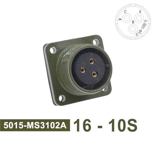 Conector circular 5015 MIL STD angular MS3108A con aislamiento de zócalo 16S-10 2