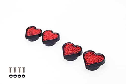 Image of FD&D Multiple Use Shining Screw Cap, Red Heart Pattern with M6 Machine Screw