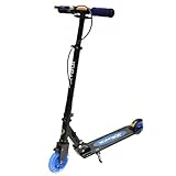 JD RAZOR MS-205R-B キックボード キックスターター 子供 小学生 ハンド ブレーキ付き LED 光る タイヤ 折り畳み コンパクト プレゼント ギフト 誕生日 (ブルー)