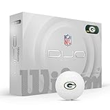 wilson 2025 duo soft nfl - palline da golf, 12 palline, colore: bianco, green bay packers