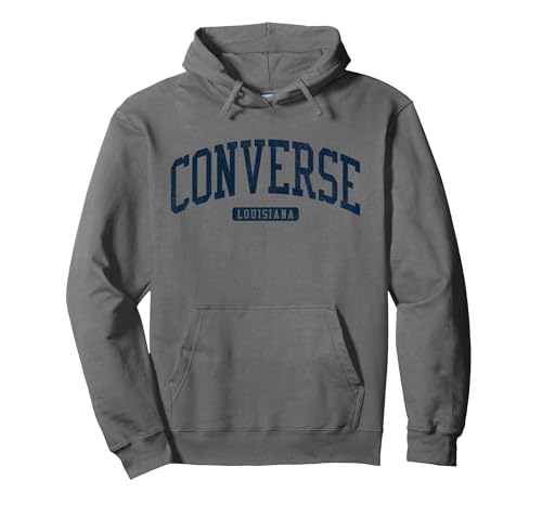 Image of Converse Louisiana LA College University Style Blue Pullover Hoodie, Adult Unisex, Asphalt Grey, Medium