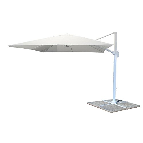 Parasol de jardin 3 x 3 Poteau latérale Blanc pour Extérieur Restaurant glacés Bar Hôtel Hôtel