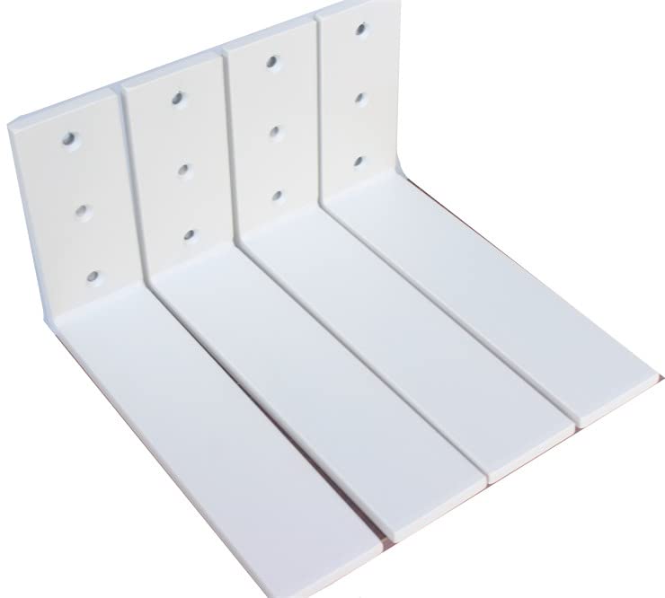 Countertop Support Brackets White 4 Pack L10" x H 6" x W 2.5",10mm Thick Heavy Duty Countertop Hidden Bracket L Shelf Metal Corbels for Granite, Quartz, Wood, Concret Countertops 3 counterbores Design