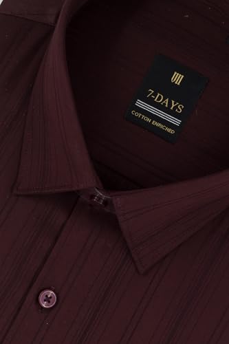 Image of 7-DAYS Premium Men's Formal Shirts - Cotton, Self-Design, Full Sleeve, Regular Fit, with Pocket, Stylish Office Shirts for Men