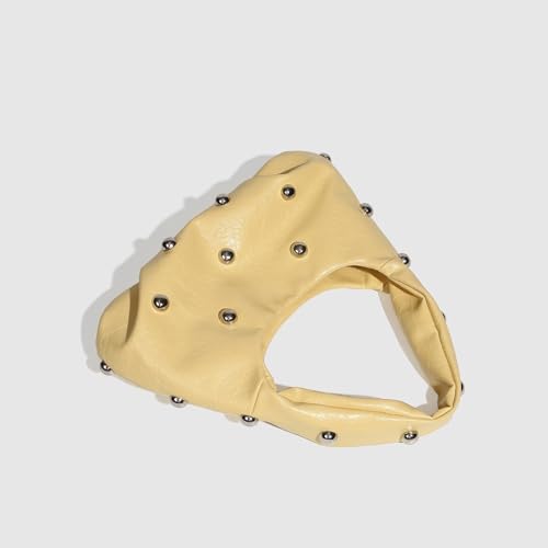 Punk Rock Studded Leather Hobo Handbags for Women Silver Studs Y2k Shoulder Purse Trendy Purses 20254