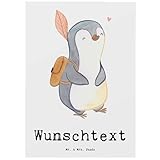 Mr. & Mrs. Panda Personalisierte Karte Pinguin Ausflug - Geschenke, grußkarte personalisiert, Ausflüge machen, Reisen, Postkarte, mit Namen, Sportler, Ausflugsziele