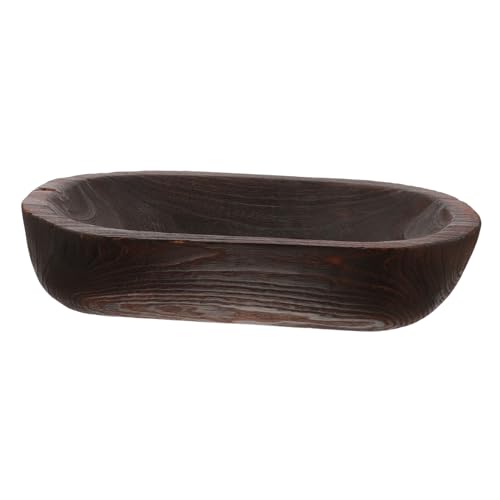 GETAJGHSD Cuenco Decorativo De Madera Cuenco De Madera para Servir para Decoración De Mesa Estilo Rústico Color Quemado para Centro De Mesa Eventos Casuales