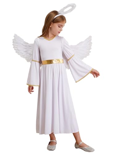 Disfraz de Ángel para Niñas de 8 Años con Alas y Accesorios miniatura 2