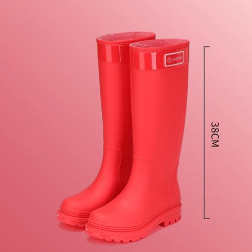 MODSGUE Damen Gummistiefel Wasserdichter Regenstiefel Gummi Stiefel Gartenschuhe Schlupfstiefel Rain Boots Regenschuhe Mode Glitzer Gummistiefeletten Einfarbig Bequem Arbeitsstiefel