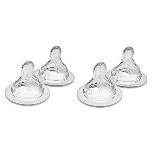 MAM Bottle Nipples Fast Flow Nipple Level 3, for 4+ Months, SkinSoft Silicone Nipples for Baby Bottles, Fits All MAM Bottles, 4 Pack