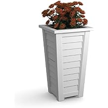 Mayne Lakeland 28in Tall Planter - White - 16in L x 16in W x 28in H - Polyethylene - Built-in Water Reservoir 5868-W