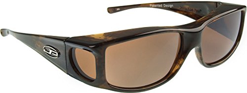 Fitovers Eyewear - Jett Collection Designed to Fit Over Medium Oval Frames Not Exceeding 143mm X 39mm - Brown Marble/polarized Amber