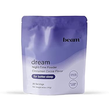 AMAZON - Beam Dream Sleep Powder | Natural Ingredients | L-Theanine | Magnesium | Calm Support Supplement | Gluten Free, Vegan, Non-GMO, No Sugar Added, Keto, Dairy Free