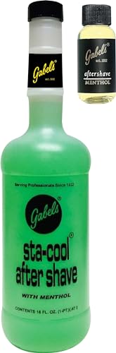 STA-COOL Astringent Aftershave Green with Menthol (16oz) and Bay Rum Aftershave with Menthol (1 oz) Authentic Gabel's Manufacturer Direct