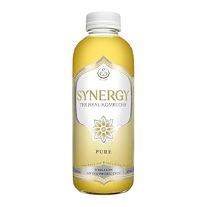 SYNERGY The Real Kombucha – Pure – 16 fl oz Bottle – Raw Probiotic Drink for Gut Health and Immune Support
