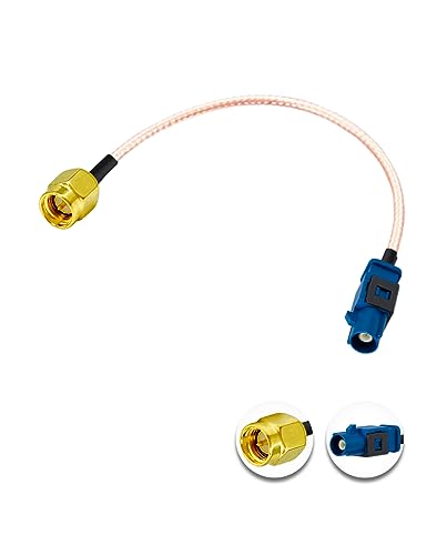 Vecys SMA Male to Fakra C Male Blue Pigtail Cable RG316 6in/15cm Fakra C Plug to SMA Plug GPS Antenna Extension Cable for Vehicle GPS Navigation Car Radio Stereo
