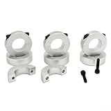 babominimer Klemme für Doppelspaltwelle, 6 mm - 40 mm, Aluminiumlegierung, zweiteilig, zum Anklipsen, industrielle Metallbearbeitung, Befestigungsring, Schwarzoxid (10 mm)