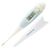 ドリテック(dretec) 体温計 予測式15秒検温 早い 赤ちゃん 子ども スピード 電子体温計 わき用 先が曲がる やわらかタッチ ケース付き 抗菌樹脂 デジタル ブルー