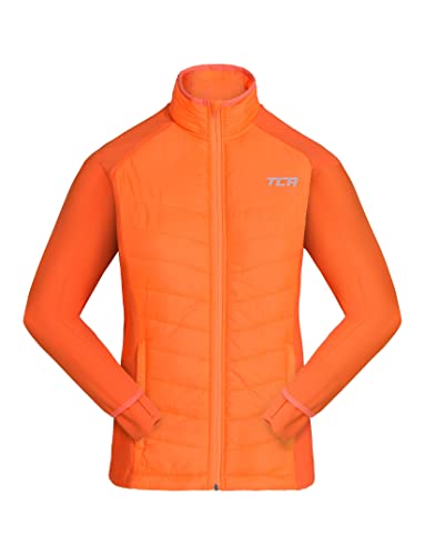 TCA Excel Runner Giacca da Corsa Da Bambina per Tutte le Stagioni, Leggera, Idrorepellente e Comprimibile - Arancia, L Ragazze (10-12 anni)