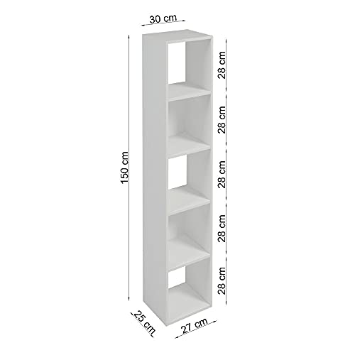 ESTANTE FALKK TORRE 5 NICHOS 150CM BRANCA