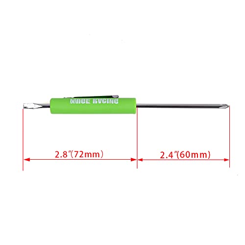 Image of Pocket Screwdriver Double End and Slotted Set Mechanical Magnetic Slotted Head with Clip, Mini Pocket Screwdrivers for Mechanics, Electricians (10Pcs, GREEN)