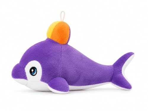 Image of Dolphin Plush Soft Toy with Ball (Purple) - Cute Teddy Style Stuffed Animal for Kids & Babies | Cuddly, Washable & Huggable Gift Toy