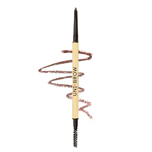 Winky Lux Uni-Brow Eyebrow Pencil, Dual-Ended with Spoolie, Waterproof Brow Definer with Ultra-Fine Tip, Universal Shade for Natural Looking Brows (Brown, Blonde, Taupe)