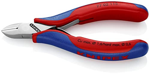 Alicates de corte diagonal KNIPEX para electrónica 77 02 115 contra fallos de corte limpio 2