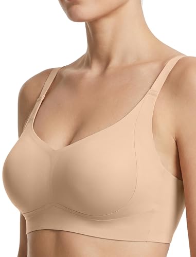 Image of COMFELIE Smooth Seamless Minimizer Bras Non Padded Comfy Everyday Bra No Underwire Supportive Bralette