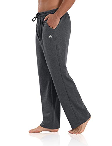 Image of Agnes Urban Men's Joggers Sweatpants Open Bottom Straight Leg Casual Loose Fit Running Athletic Jersey Pants with Pockets