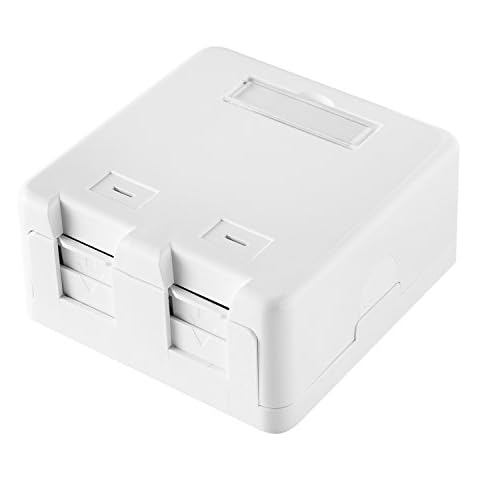 LINKOMM 5-Pack 2-Port Dust Shutter Blank Keystone Jack Surface Mount Box Cover