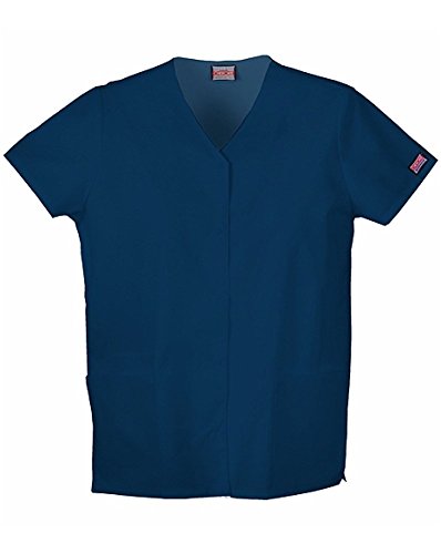 Cherokee Workwear Originals Scrubs for Women Top Snap Front 3 Pockets Navy 2XL