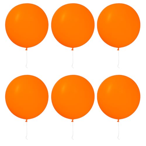 Image of 6 Pcs Orange 36 Inch Giant Balloons for Birthday Party Decorations | Orange 36 inch jumbo balloons for birthdays, weddings, graduations, backdrops, balloon arches, helium use and event decor.