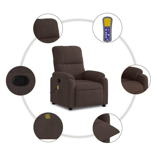 Gecheer Massagesessel mit Liegefunktion, braun, Mikrofaserstoff, Sessel Wohnzimmer Fernsehsessel Liegesessel für Entspannung Homeoffice Leseecke3206128 – Bild 7