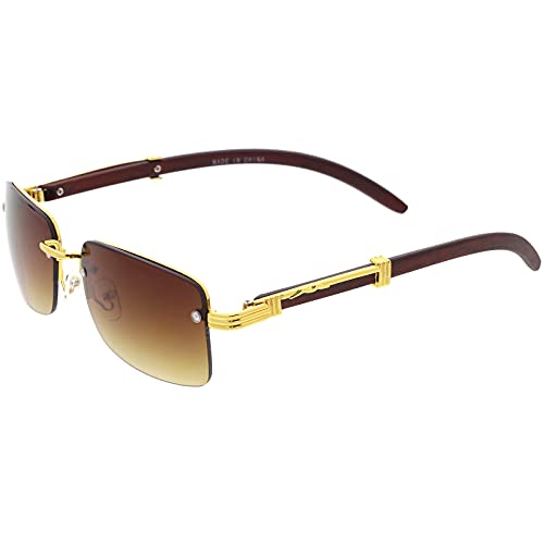 zeroUV - Luxe Vintage-Inspired Rimless Neutral Medium Square Sunglasses D2513