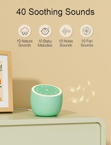 Hotmoon White Noise Machine with 40 High-Fidelity Sounds, Sleep Sound Machine with Memory Functions, 8 Lighting Modes, USB Power Supply, for Sleep & Noise Reduction in Bedrooms and Offices, Plug-in. - Image 3