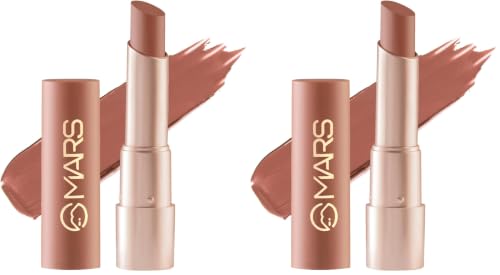Image of MARS Creamy Matte Long Lasting Lipstick for Women | Creamy Lipstick | Single Swipe Application | Smooth & Light Weight (3.2 gm) (22-Ballroom Passion) (Pack of 2)