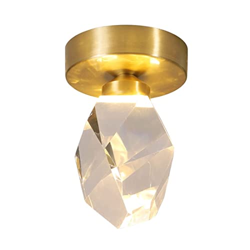 Plafond Lampe en cristal diamant et laiton doré mini lustre